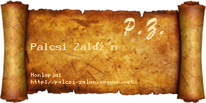 Palcsi Zalán névjegykártya